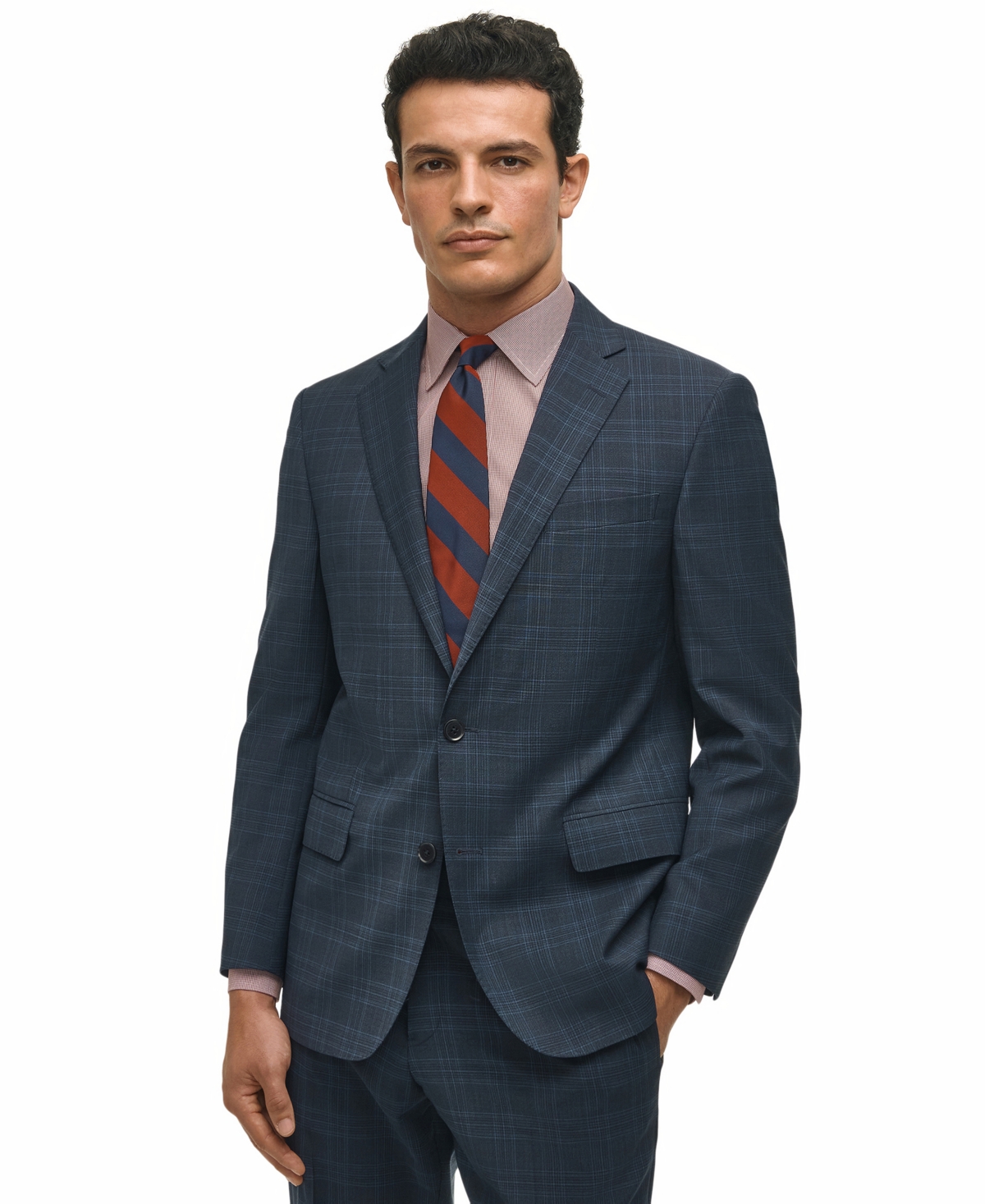 Brooks Brothers B By  Men's Classic-fit Stretch Wool Blend Suit Jacket In Blue