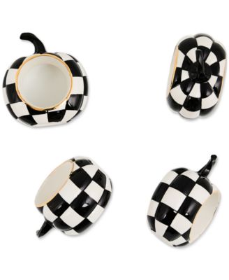 Courtly Check Pumpkin Napkin Rings, Set of 4