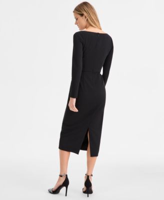 Women's Embellished Long Sleeve Sheath Dress