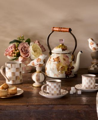 Mocha Check Porcelain Mug