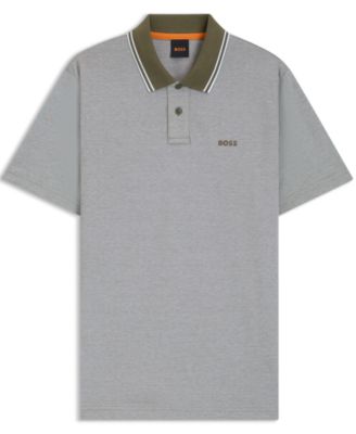 Men's Oxford-Piqu&eacute; Cotton Relaxed-Fit Polo Shirt