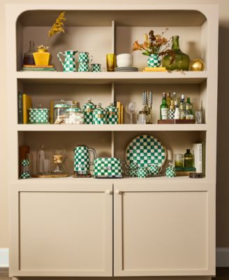 Emerald Check Enameled Steel Recipe-Card Box