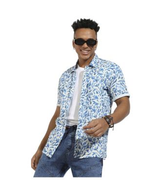 Men's Blue Foliage Strokes Shirt
