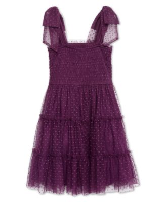 Big Girls Knee Length Smocking Bodice Dress