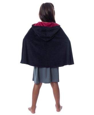 Big Girls Gryffindor House Uniform Sleeveless Nightgown Pajama With Cape