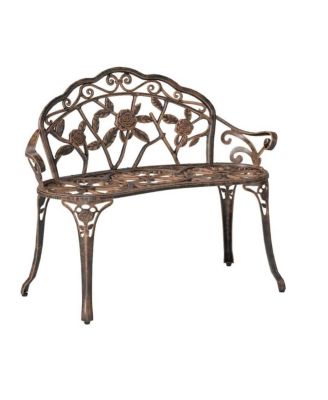 Metal Finish Garden Bench with Backrest for Comfortable Outdoor Seating