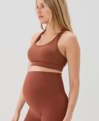 Women's High Impact Racer Back Maternity & Nursing Sports Bra with Easy-Release Breastfeeding Clips