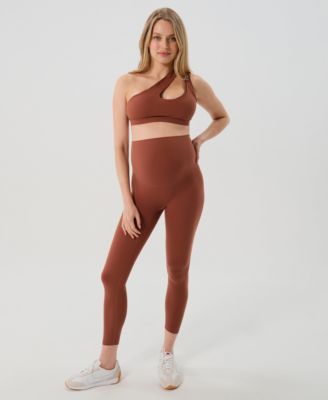 Women's Athletic Maternity Legging with Scrunched Butt Design and Supportive Belly Band