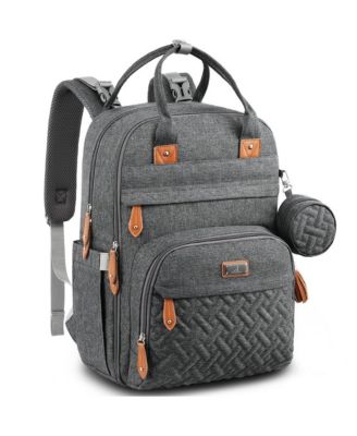 BabbleRoo Toddler Diaper Bag Backpack Stylish 26L Hands Free Bag with Changing Pad Stroller Straps Water-Resistant Safari Large - Dark gray 43$