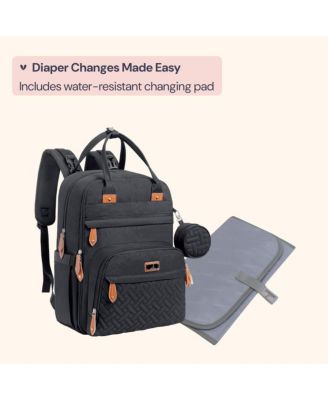 Kids Diaper Bag Backpack Stylish 26L Hands Free Bag with Changing Pad, Stroller Straps & Water-Resistant