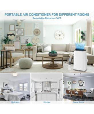 14,000 BTU Portable Air Conditioner - Efficient Cooling, Window Vent Kit & Remote Included, Dark Grey, Cools Rooms up to 750 Sq. Ft