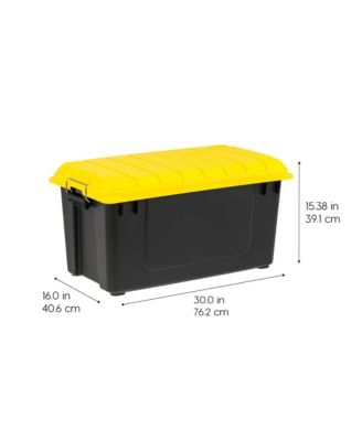 4Pack 82qt/20gal WeatherPro Storage Utility Tote Container Box, Yellow