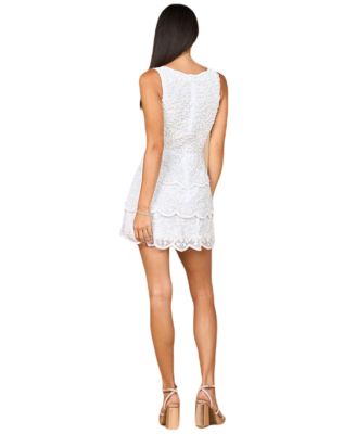 Long Sleeve Tiered Beaded Dress