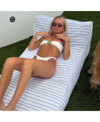 Luxe Lie-On Lounger: La Palma Sage Stripe