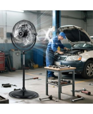 18 Inches High Velocity Pedestal Fan with 3 Speeds and Adjustable Height