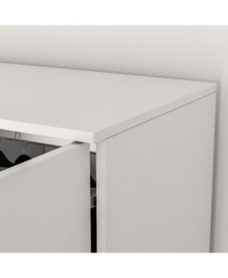 Modern 2-door 2-drawer wardrobe with mirror, bedroom Armoire, Closet