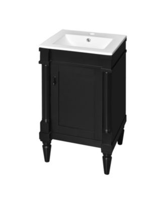 18" Freestanding Bathroom Vanity with Sink and Adjustable Shelf for Small Spaces