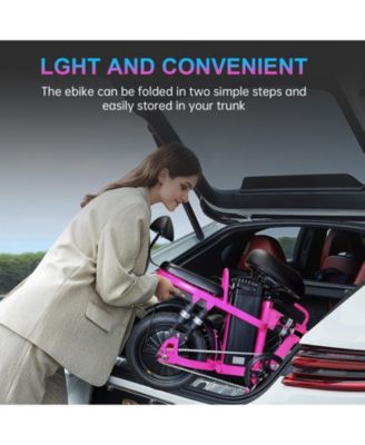 Foldable 500W Electric Bike, LED Display, Shock Absorption, Anti-Theft Alarm