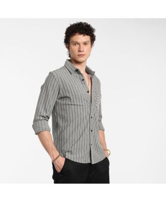 Men's Moon Grey Pinstriped Shirt