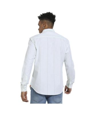 Men's White Heathered Pinstriped Shirt