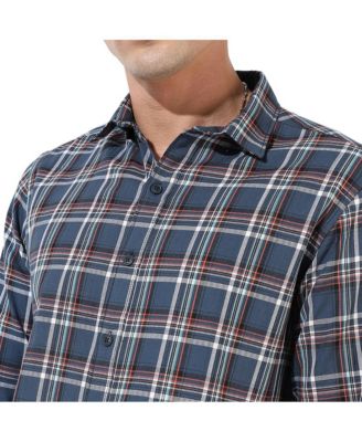 Men's Blue Checkered Regular Fit Casual Shirt