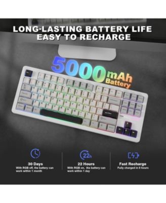 YZ87 Gasket Mechanical Keyboard,TKL Wireless Hot Swappable with 5-Layer Padding, BT5.0/2.4G/USB-C NKRO RGB Backlit for Win/Mac