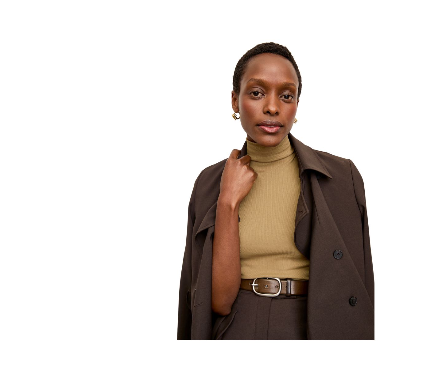Женский топ M.M.LaFleur Jett - Organic Ribbed Pima Cotton, цвет: Седельно-коричневый — фото 6