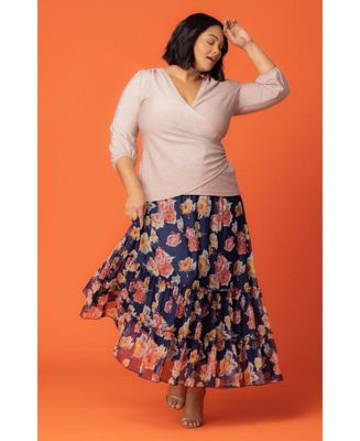 Plus Size Isla Tiered Mesh Maxi Skirt