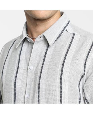 Men's Ash Grey Unbalanced Striped Shirt