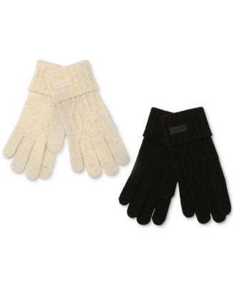 Cuffed Cable-Knit Gloves