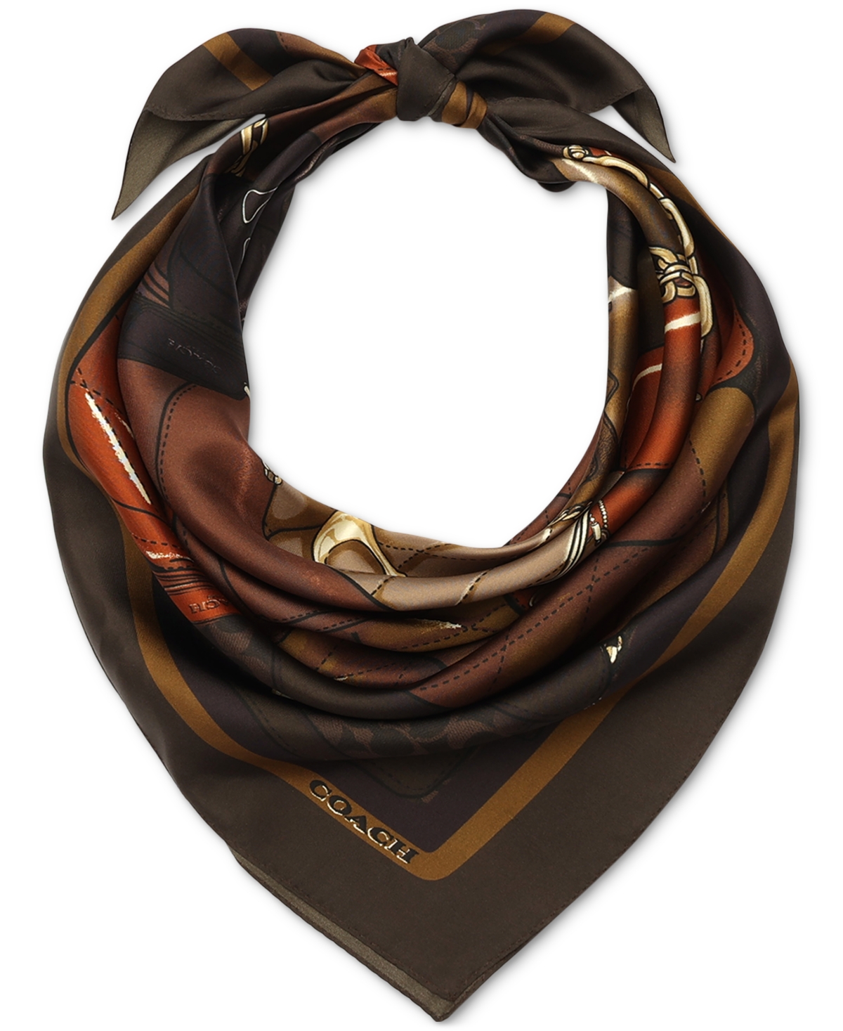 Coach Stacked Handbag Printed Silk Scarf