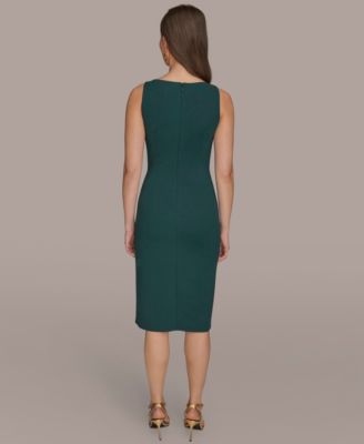 Women's Crepe Hardware A-Line Midi Dress