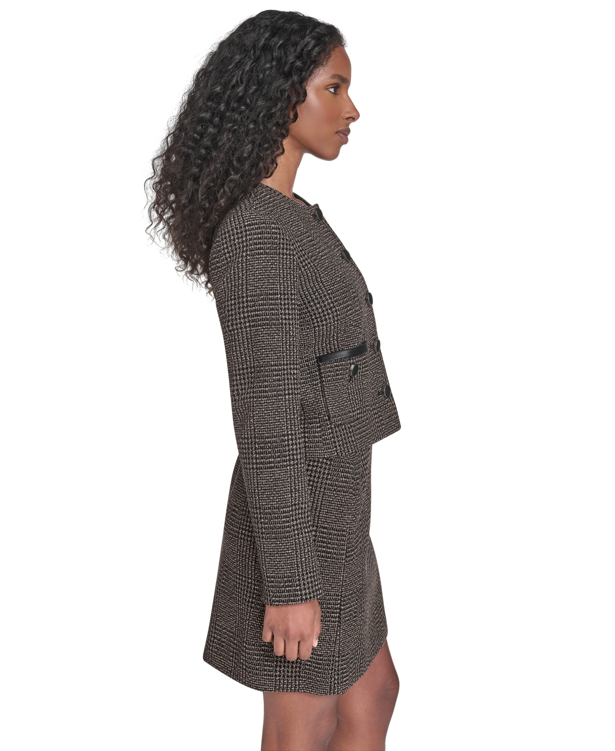 Calvin Klein Women'sâ Novelty Button Front Jacket In Brown