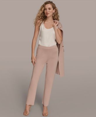 Women's Mid Rise Knit Straight Ankle Sweater Pants