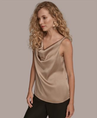 Women's Charmeuse Cowl Neck Tank Top