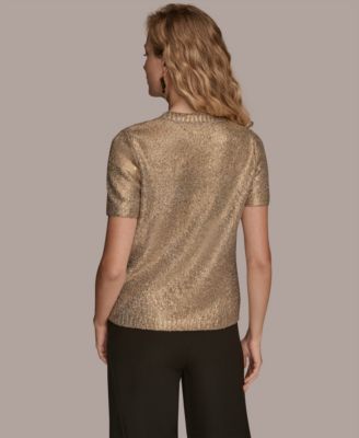 Women's Short Sleeve Foil Sweater