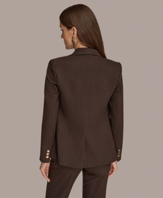 Women's Pinstripe One Button Blazer
