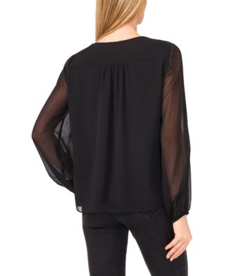 Women's Long Sleeve Ruffle Detail Top