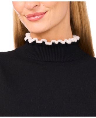Women's Ruffle Edge Long Sleeve Sweater
