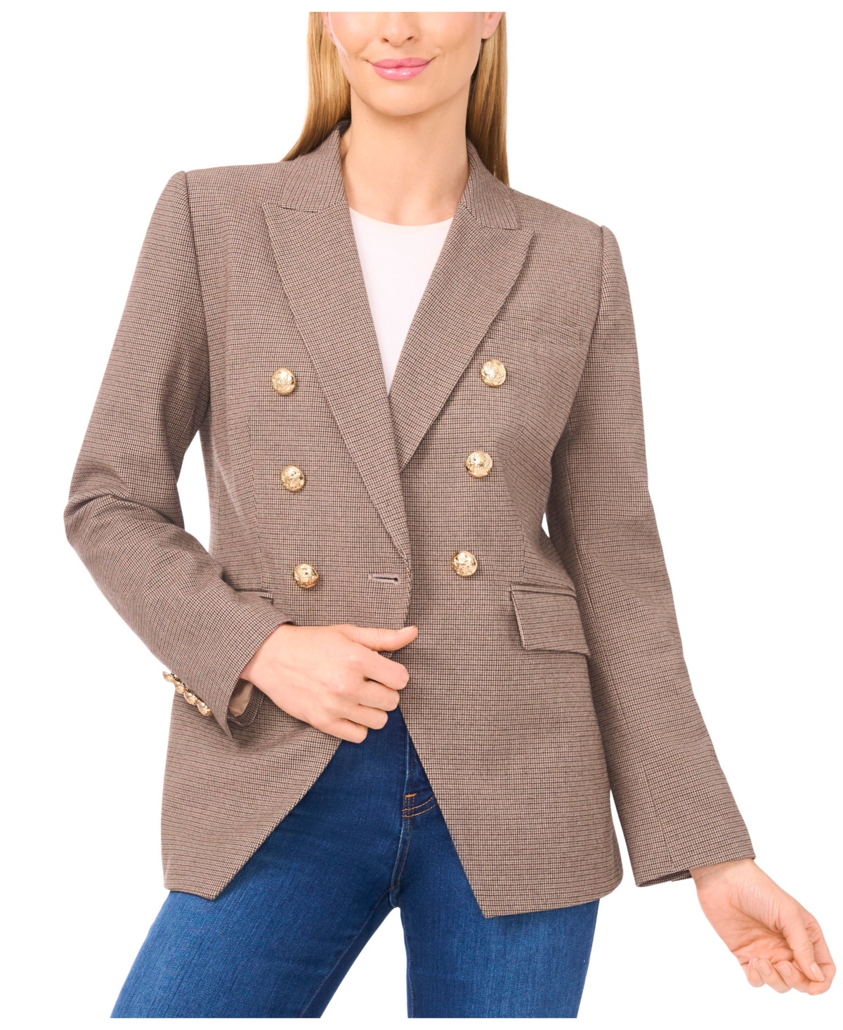 Cece Women's Double Breasted Blazer In Brown