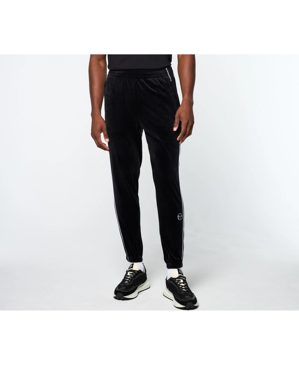 Sergio Tacchini Big & Tall Lioni Velour Track Pant In Black