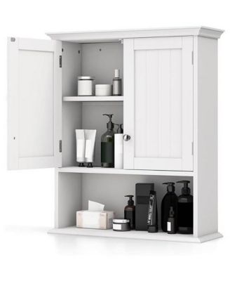 Wall-Mounted Bathroom Medicine Cabinet with Open Storage Shelf for Easy Access