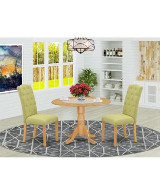 3 PC Rubber wood small high back Dining Room Set