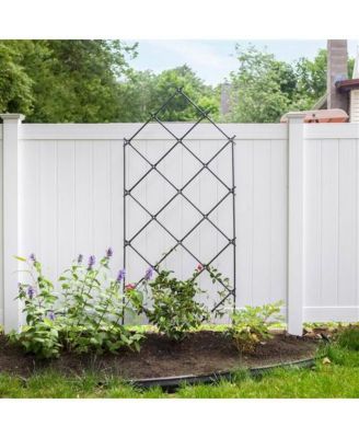 Outdoor Wrought Iron Lattice Garden Trellis for Climbing Plants and Vines