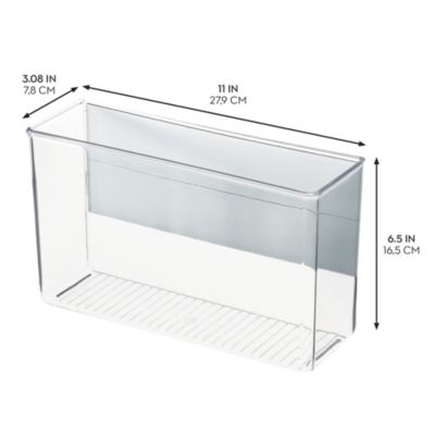 Recycled Plastic Large Laundry Room Magnetic Storage Bin, Clear