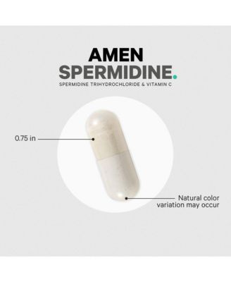 Amen Spermidine Supplement - Vitamin C - Spermidine Pills - Spermidine Trihydrochloride With Vitamin C Ascorbic Acid Gluten-Free - 30 Capsules