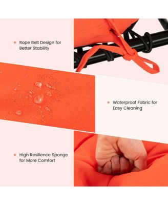 73-inch Chaise Lounge Cushion Thickened Recliner Cushion w/ 4 String Ties