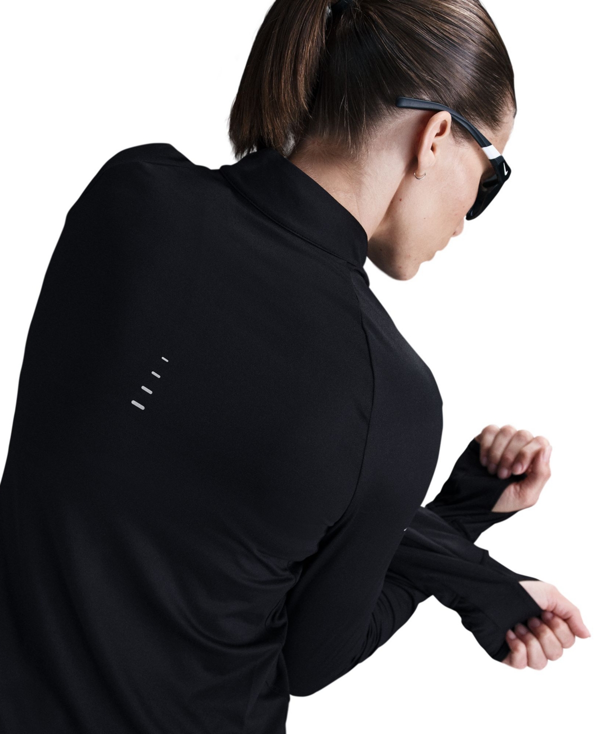 Nike Swift Dri Fit Mock Neck Half Zip Top In Blue