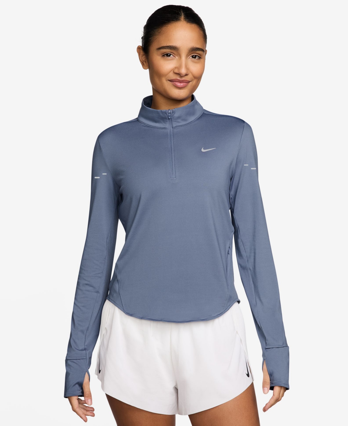 Nike Women's Swift Dri-fit Uv 1/4-zip Running Top In Blue