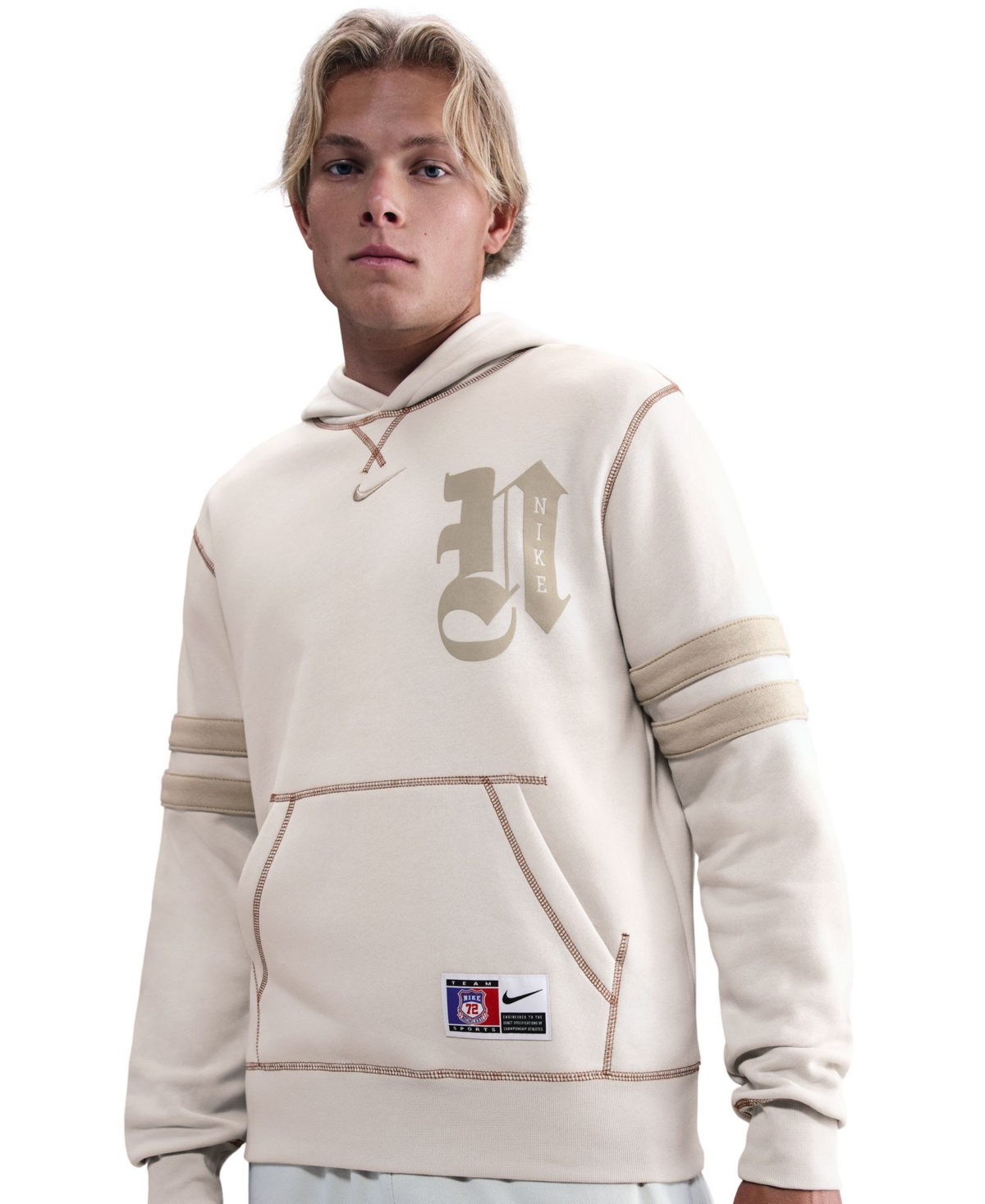 Nike Men's Club Fleece Pullover Hoodie In White